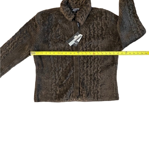 Zashi New Reversible Jacket Womens Large Coat 1-Brown Fur 2-Silky Retail $124 - Picture 6 of 10